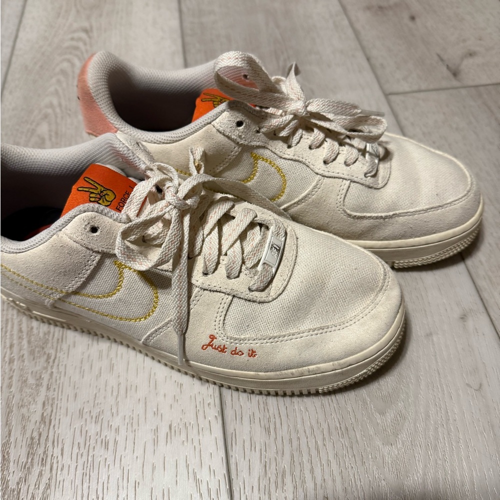Nike Cream and Orange Sneakers